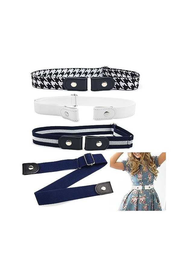 NAMIC 4 PièCes Ceinture Extensible Reglable Sans Boucle, Ceinture Extensible Sans Boucle, Ceinture Extensible Sans Boucle Cei