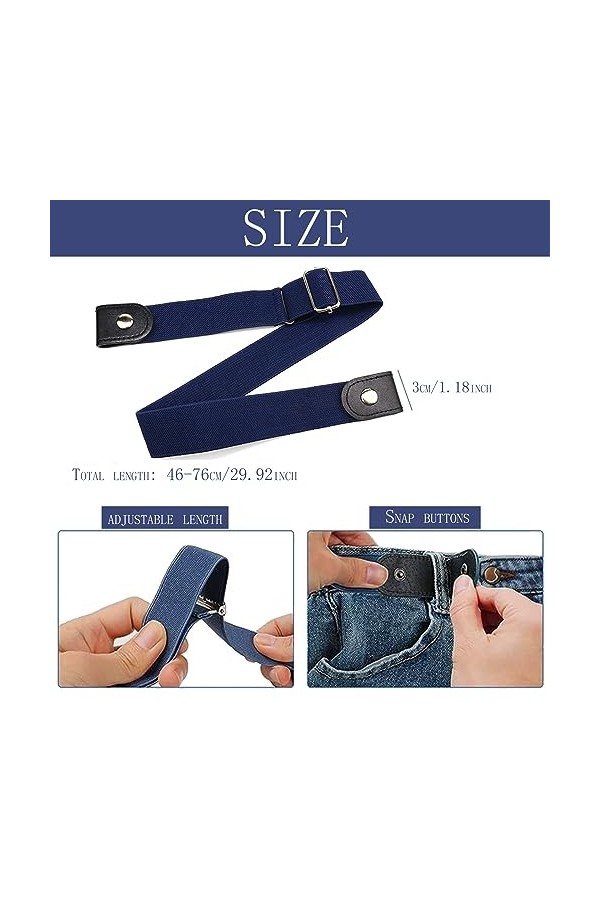 NAMIC 4 PièCes Ceinture Extensible Reglable Sans Boucle, Ceinture Extensible Sans Boucle, Ceinture Extensible Sans Boucle Cei