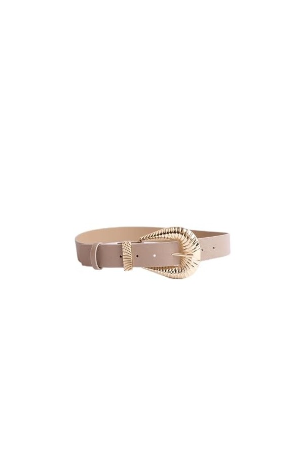 DILVIP Ceinture en cuir à boucle à motif de lune pour femme Ceinture à boucle en métal Ceinture de veste Ceinture de robe Cei