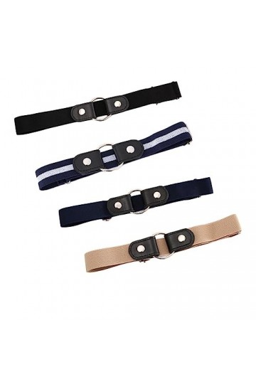DULSPUE Ceinture - 4 Pièces Femme Homme Ceinture sans Boucle Élastique Invisible pour Jeans Pantalon Robe Unisexe Réglable Dé