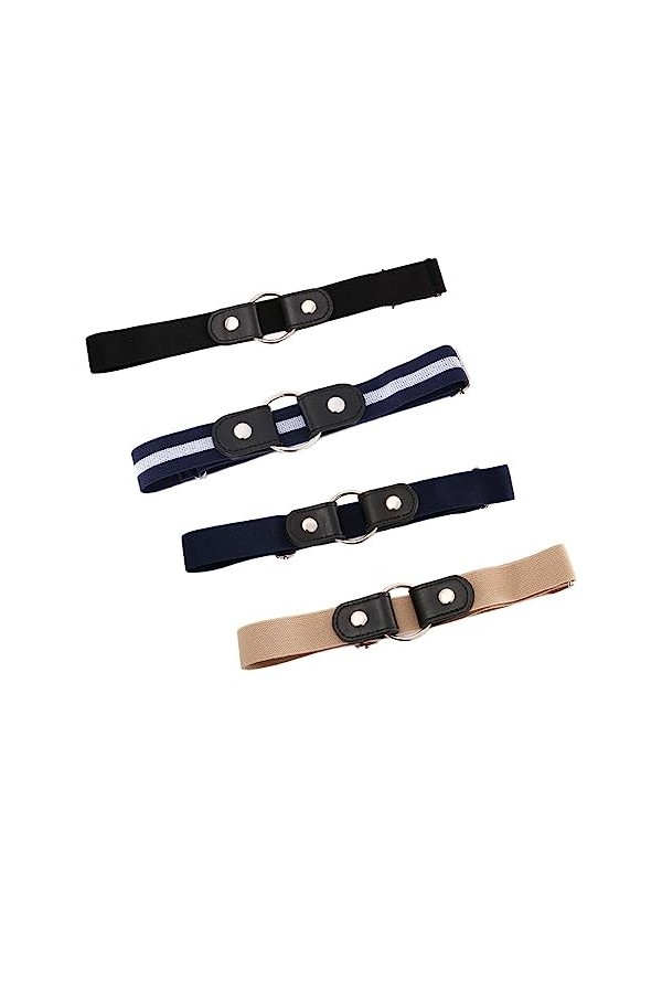 DULSPUE Ceinture - 4 Pièces Femme Homme Ceinture sans Boucle Élastique Invisible pour Jeans Pantalon Robe Unisexe Réglable Dé