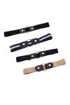 DULSPUE Ceinture - 4 Pièces Femme Homme Ceinture sans Boucle Élastique Invisible pour Jeans Pantalon Robe Unisexe Réglable Dé