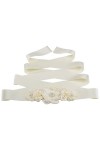 SHTGOI Ceinture de mariage pour femme - Strass - Ceinture de mariée - Ceinture florale - Ruban de satin - Perles - Robe de ma