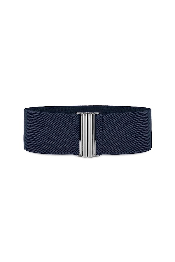 Bolerose Large Taille Ajustable Élastique extensible Ceinture Rétro Fermoir vertical Boucle Ceinture Bleu nuit, M 