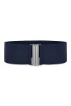 Bolerose Large Taille Ajustable Élastique extensible Ceinture Rétro Fermoir vertical Boucle Ceinture Bleu nuit, M 