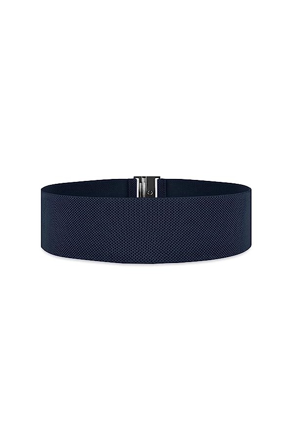 Bolerose Large Taille Ajustable Élastique extensible Ceinture Rétro Fermoir vertical Boucle Ceinture Bleu nuit, M 