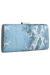Milky Way Pochette pour femme avec imprimé serpent - Pour mariage, soirée, bal de fin dannée, croisière, bleu, Taille unique