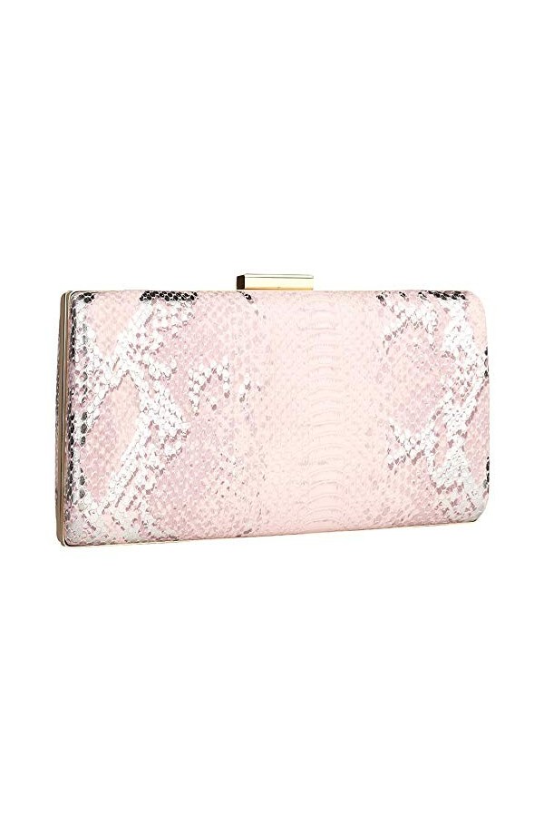 Milky Way Pochette pour femme avec imprimé serpent - Pour mariage, soirée, bal de fin dannée, croisière, bleu, Taille unique