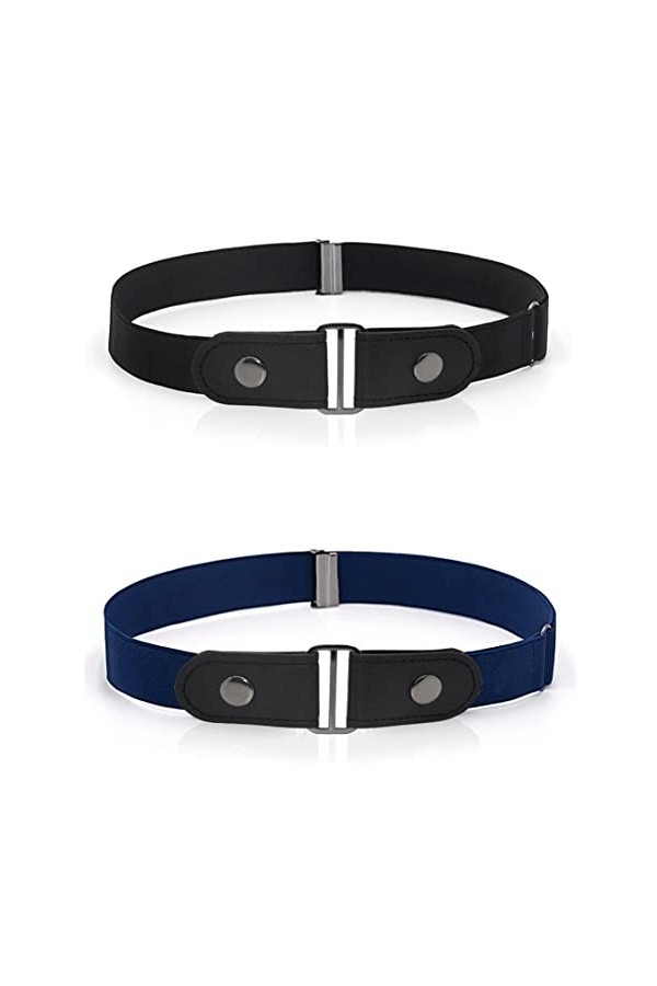 QQWW Ceintures Élastiques, 2 Pièces Ceinture Sans Boucle Élastique, Ceintures Sans Boucle, Ceinture Ajustable Sans Boucle, Ce