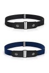 QQWW Ceintures Élastiques, 2 Pièces Ceinture Sans Boucle Élastique, Ceintures Sans Boucle, Ceinture Ajustable Sans Boucle, Ce