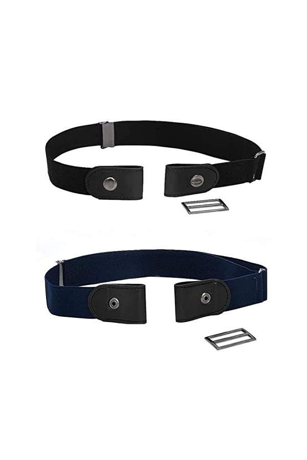 QQWW Ceintures Élastiques, 2 Pièces Ceinture Sans Boucle Élastique, Ceintures Sans Boucle, Ceinture Ajustable Sans Boucle, Ce