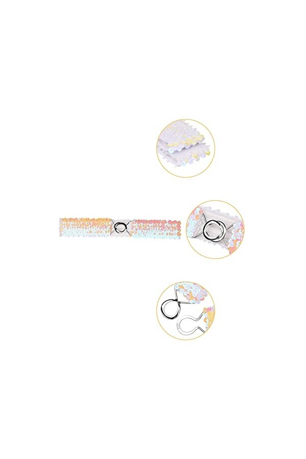 Allegra K Femmes maigre élastique taille ceintures paillettes décor extensible ceintures pour robes 2 pièces Coloré 64cm/25.1