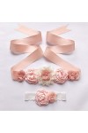 LUMoony Bandeau robe ceinture ensemble, ceinture de demoiselle dhonneur floral ceinture, ceinture de fleurs pour femmes fill