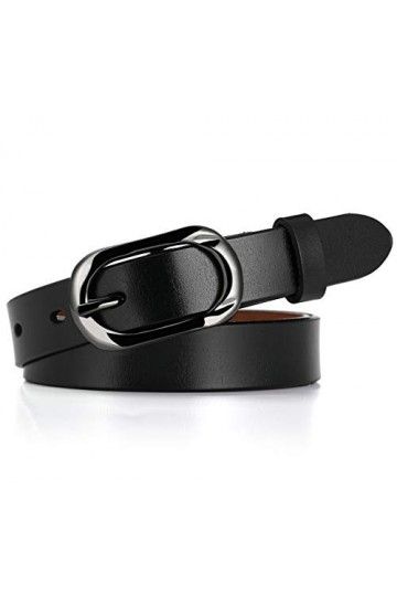 MRACSIY Femmes Boucle ardillon Ceinture Antique Décontractée Noir01 