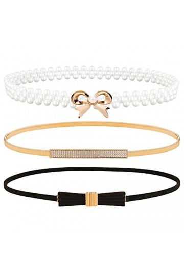 Zliger Ceinture de Taille de Femmes, 3 Pièces Sangle de Taille Robe Décoration Femmes Large Ceintures de Taille Ceinture Exte