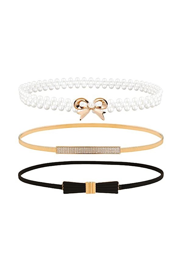 Zliger Ceinture de Taille de Femmes, 3 Pièces Sangle de Taille Robe Décoration Femmes Large Ceintures de Taille Ceinture Exte