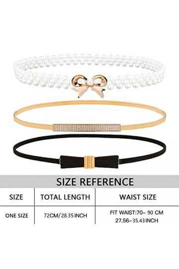 Zliger Ceinture de Taille de Femmes, 3 Pièces Sangle de Taille Robe Décoration Femmes Large Ceintures de Taille Ceinture Exte