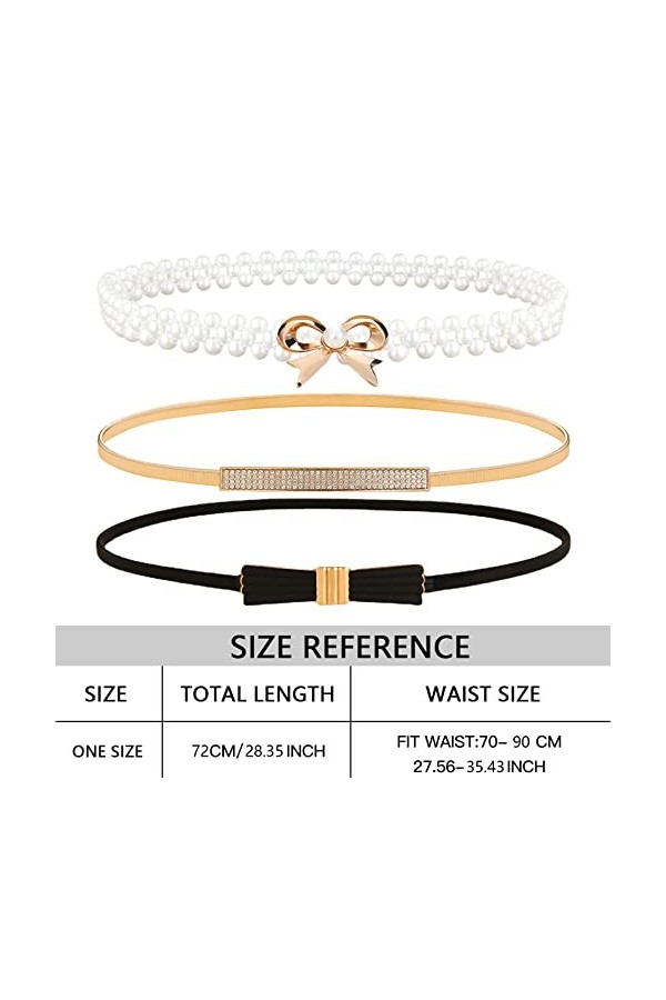 Zliger Ceinture de Taille de Femmes, 3 Pièces Sangle de Taille Robe Décoration Femmes Large Ceintures de Taille Ceinture Exte