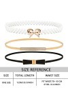 Zliger Ceinture de Taille de Femmes, 3 Pièces Sangle de Taille Robe Décoration Femmes Large Ceintures de Taille Ceinture Exte