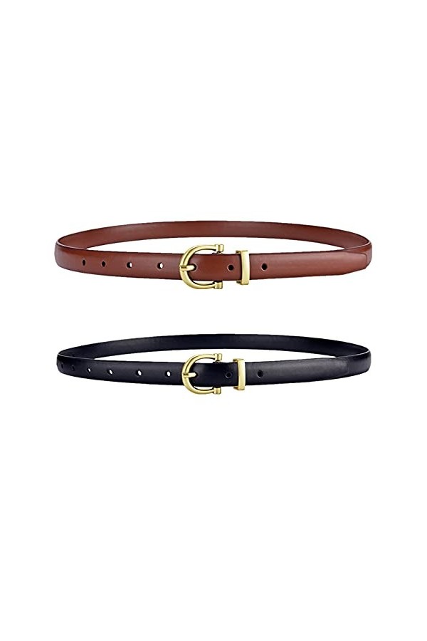 Visyaa Ceinture en Cuir Mince Femme Ceinture Fine Ceinture pour Robe en Jean