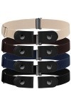 4 Pièces Ceinture Extensible sans Boucle Ceinture sans Boucle Ceinture Élastique Invisible avec 4 Pièces Boucles pour Jean Pa
