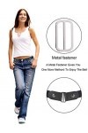 4 Pièces Ceinture Extensible sans Boucle Ceinture sans Boucle Ceinture Élastique Invisible avec 4 Pièces Boucles pour Jean Pa