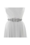 TOPQUEEN S325 Ceinture de mariée avec strass scintillants, Blanc., taille unique