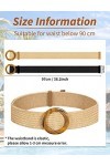 MELLIEX 2 Pièces Ceinture en Paille Tissée Femme Élastique Ceinture de Robe Tressée Boucle Ceinture en Extensible Style Bohêm