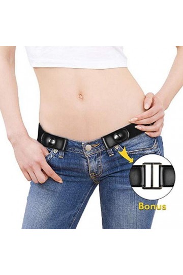 Ceinture élastique invisible sans boucle pour jeans en cuir véritable
