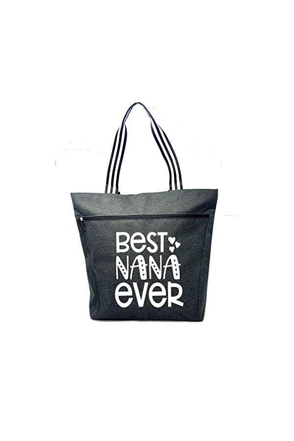 Grand sac fourre-tout zippé avec poches pour grand-mère – Cadeau parfait, gris Fave People Gray Lexie , Medium