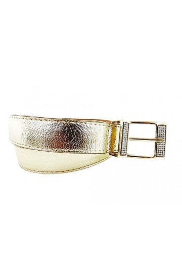 Lovelegis Ceinture femme - sexy - couleur or - simili cuir - boucle strass - idée cadeau Noël et anniversaire