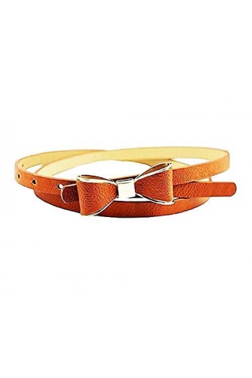Lovelegis Ceinture femme - fin marron - simili cuir - boucle - noeud - idée cadeau de Noël et anniversaire