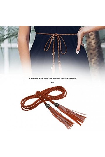 VGOL 5PCS Ceinture Tressée pour Femmes Ceinture de Taille à Glands et Ceinture de Corde Tissée Ceinture de Corde en Cuir PU C