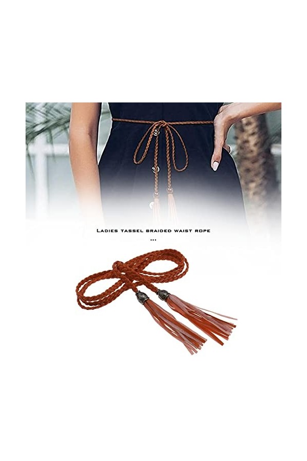 VGOL 5PCS Ceinture Tressée pour Femmes Ceinture de Taille à Glands et Ceinture de Corde Tissée Ceinture de Corde en Cuir PU C