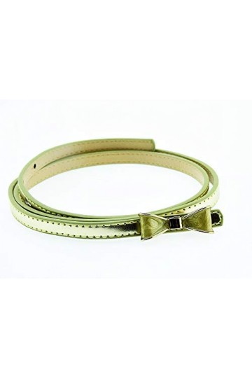 Lovelegis Ceinture femme - fille - fine couleur or - simili cuir - boucle - noeud idée cadeau de Noël et anniversaire