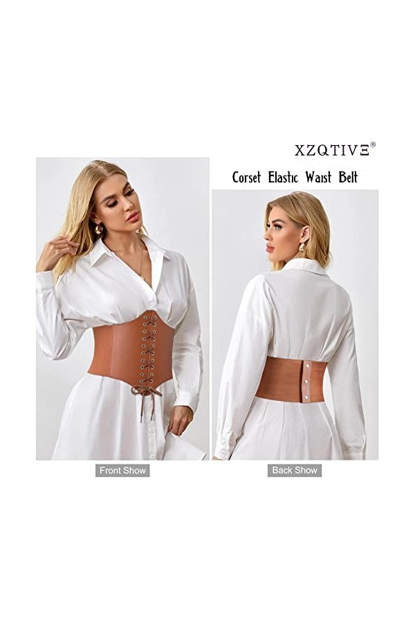 XZQTIVE Costume élastique pour femme - Ceinture médiévale - Ceinture Western Tied Waspie - Ceinture large RCA pour chemise, r