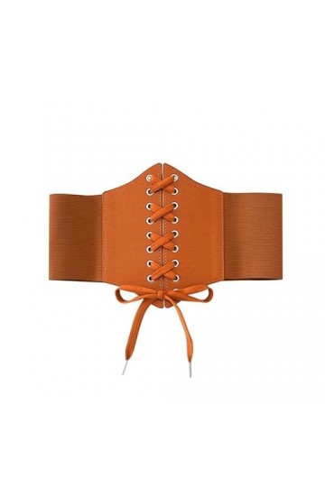 Udekit Ceinture Corset Élastique Femme Vintage Cinch Ceinture Marron