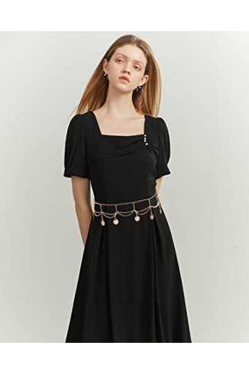 MEGAUK Ceinture à chaîne rétro pour femme - Ceinture à franges - Ceinture de danse du ventre - Ceinture de taille en métal, O