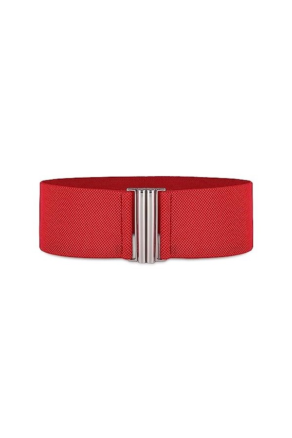 Bolerose Large Taille Ajustable Élastique extensible Ceinture Rétro Fermoir vertical Boucle Ceinture Rouge, S 