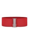 Bolerose Large Taille Ajustable Élastique extensible Ceinture Rétro Fermoir vertical Boucle Ceinture Rouge, S 