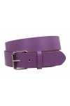 Ceinture Jean en cuir uni à clipser 38 mm avec boucle enroulable - Violet - XS-66/71 cm