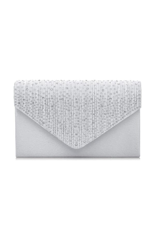 Milisente Pochette Femme Brillant Clutches Pochette Soire,clutches argent for women pochette argent 
