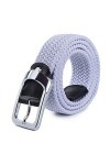 HANCHAO Ceinture Tressée Élastique Femmes Hommes Ceinture Extensible Unisexe Belt Blanc-2-120cm