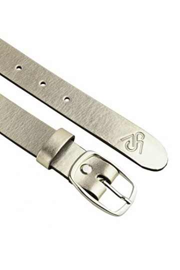 Merry Style Ceinture en cuir pour femme 3 cm D41, Logo doré, 88 cm Largo total 104 cm 