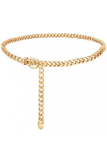 JasGood Chaîne de taille dorée pour femme - Réglable - En métal - Pour robes en jean, 1-Doré, 29.5W