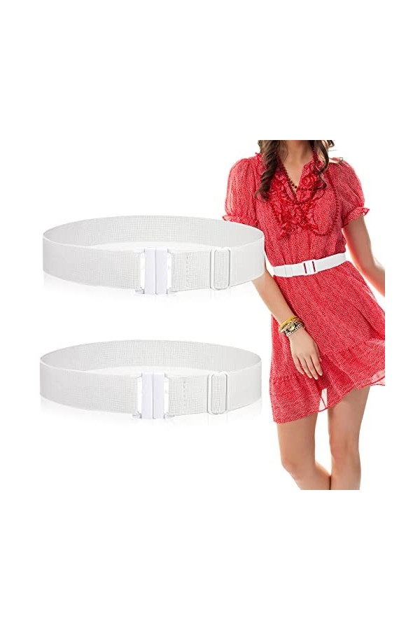 wlertcop Ceinture élastique invisible invisible pour femme - Ceinture élastique réglable pour homme et femme avec boucle plat