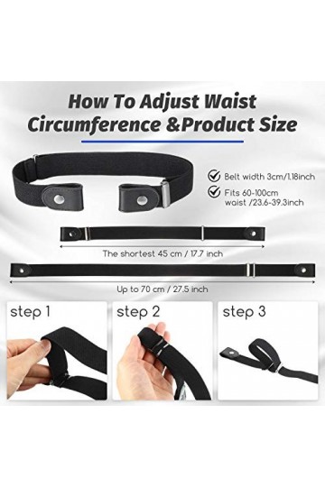 Syhood Ceinture Invisible Élastique Ceinture Extensible sans Boucle Ceinture de Pantalon en Jean Robe Extensible Invisible Ré