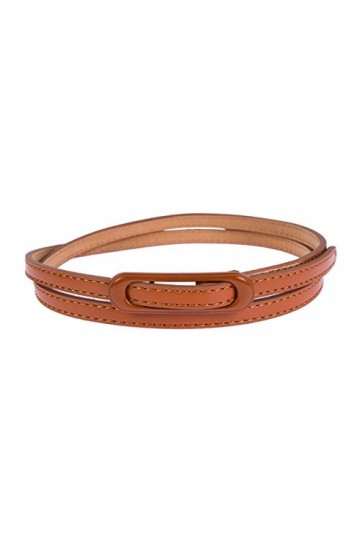 Damara Femme Ceinture Belt Simili Cuir Maigre Couleur Vivante Uni Monochrome,Marron