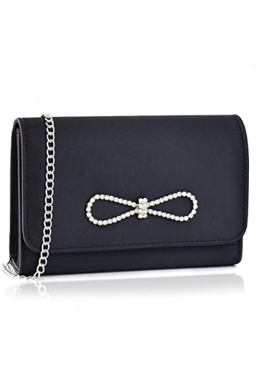 Milisente Sacs à main pour femme avec chaîne dépaule pour fête de mariage noir , Noir