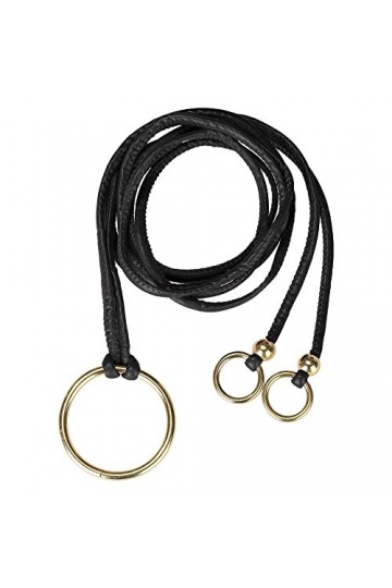 Allegra K Ceinture fine en cuir synthétique pour femme avec extrémités rondes à nouer soi-même, Noir , taille 36"